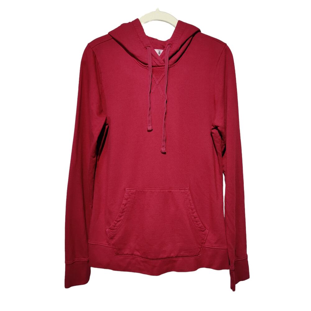 American Giant Women's Sz S Red Pullover Hoodie Cotton Modal Blend Sweatshirt